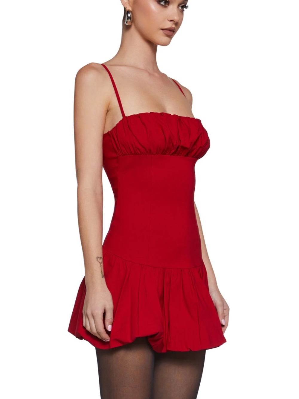 Red Bubble Skirt Mini Dress